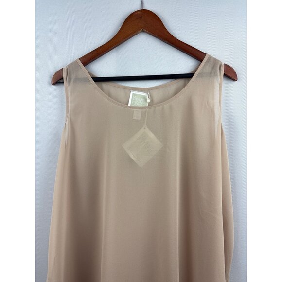 Women’s Wynne Layers Size 1X Tan Sheer Tank Blouse - Picture 2 of 5